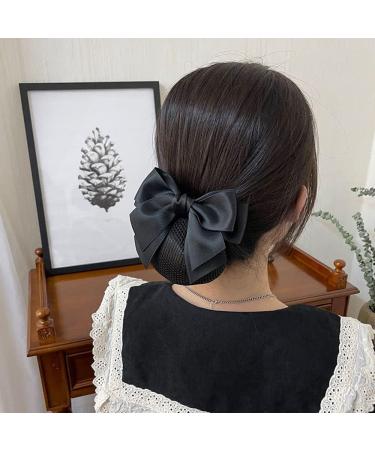 Wine Red Bow-Knot Decor Hair Snood Net Women Bowknot Decor Barrette Elastic Mesh Hair Bun Cover Bow-Knot Decor Hair Clip Hairnet - Buy Online on GoSupps.com