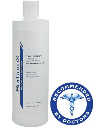 Antimicrobial Wound Cleanser for Cuts Scrapes Burns Incisions Wounds Wound Care First Aid Antiseptic Spray Pressure Sores Bed Sores Diabetic Ulcers Skin Wash and Rinse - 16 oz.
