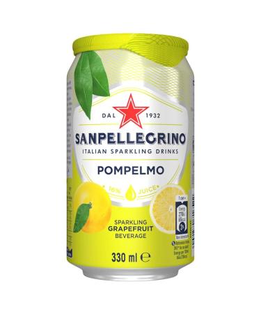San Pellegrino Sparkling Fruit Beverage Pompelmo (Grapefruit) 330 Millilitre (Pack of 12)