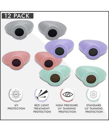 Super Sunnies Strapless Tanning Goggles - 12-Pack Pastel Colors | UV Eye Protection FDA Compliant - Buy Online on GoSupps.com