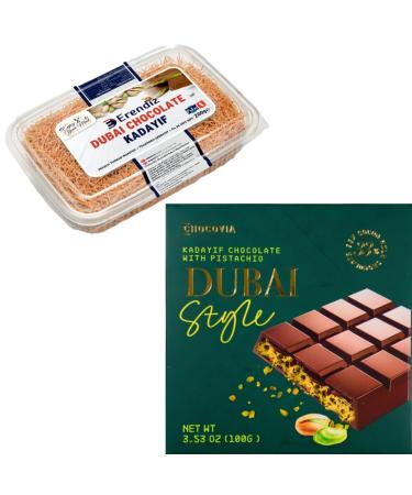 Pufai Erendiz Kadayif Kadaifi rôti pour chocolat Dubai 200 g, chocolat Chocovia Dubai 100 g