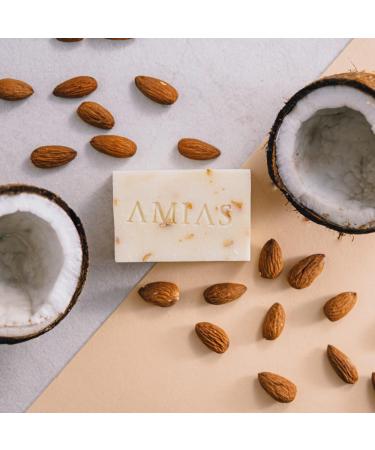 Solid soap with almond - hand face and body - vegan and free from palm oil - with cold pressed olive oil - ingredients 100% natural - handmade - Buy Online on GoSupps.com