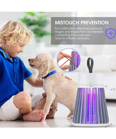 Mosquito Killing Lamp Mosquito Lamp Rechargeable Light Mosquito Trap Click Mosquito Lamp with Hanging Loop for Home Bedroom Outdoor Camping Grey - Buy Online on GoSupps.com