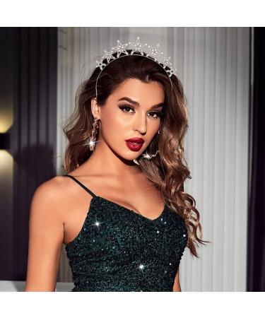 Silver Rhinestone Crown Headband for Women and Girls - Greek Goddess Hair Accessory - Buy Online on GoSupps.com