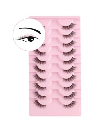 Parrarri Half Eyelashes - 10 Pairs Cat Eye 3D Reusable Fake Lashes | Premium Quality Artificial Eyelashes H-16 - Buy Online on GoSupps.com