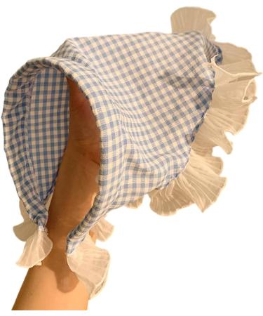 JSGHGDF French Style Hair Scarf Headbands Triangled Head Kerchief Hairband Checkered Bandanas Headbands Cute Hair Accessory Blue - Buy Online on GoSupps.com