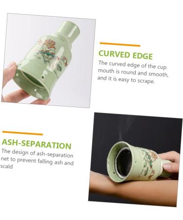 Shop Homsfou Stand Moxibustion Pot & MOXA Stick Holder - Essential Moxibustion Tools | Lotus Ceramics 12.5x7cm | International Shipping Available - Buy Online on GoSupps.com