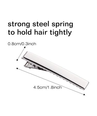 Crocodile Hair Clips - Silver Metal Duckbill Clips 45mm Pack of 200 for All Hair Types - Buy Online on GoSupps.com