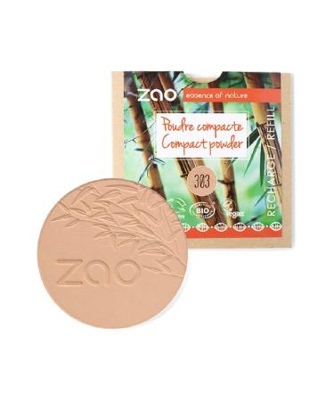 Bio make up vegan compact powder zao refill 9 g - vegan natural cosmetics make -up powder - opaque & matting - refill no. 303 apricot beige
