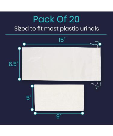 Vive Disposable Urinal Bags (20 Count) - Incontinence Pee Bladder for Men - Portable Urine Collection Drainage Sleeve Pad - Medical Grade Liner for Travel Bed Camping - Plastic Relief John - Buy Online on GoSupps.com