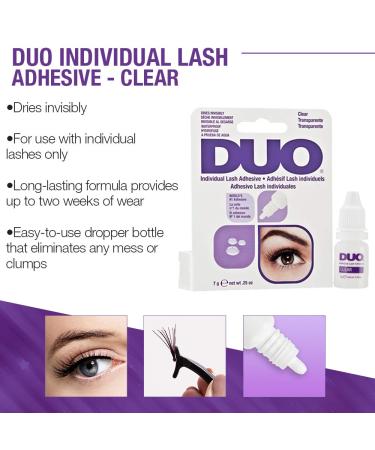 Duo Individual Lash Adhesive for False Individual Lashes - Clear 0.25 oz - 1 Pack - Buy Online on GoSupps.com
