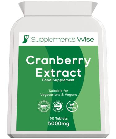 Cranberry Tablets for Urinary Infections - 90 x 5000mg Cranberry Pills - Cystitis Remedies - Bladder Infection Treatment - Kidney Cleanse Cranberry Supplements - UTI Treatment for Women and Men