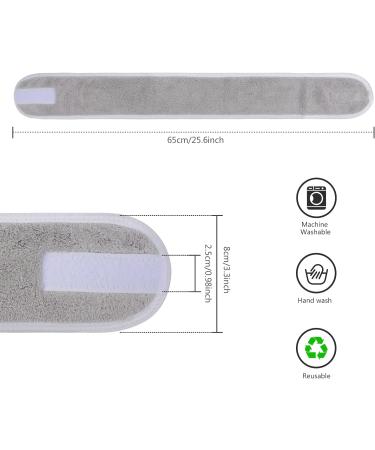 KinHwa 3 Pack Spa Facial Headband Makeup Hair Band Women Skincare Adjustable Microfibre Headband for Washing Face Sports Yoga Lightgray Lightgray 3 Count (Pack of 1) - Buy Online on GoSupps.com