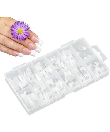 French Tip Press on Nails Soft Gel Fake Square Press on Nails - Shallow Curve Nail Art Tool for Datings Weddings Night Out Parties Caume - Buy Online on GoSupps.com