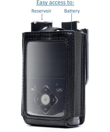 360 Rotating Leather Case for Medtronic Insulin Pumps | A1C WEAR (Black) - Buy Online on GoSupps.com