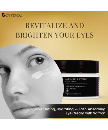 Anti-wrinkle Eye Cream with Saffron | Moisturizing Hydrating Brightening | Non greasy Fast Absorbing Formula | Fights Wrinkles & Fine Lines | Reduces Dark Circles & Pigmentation | 5 oz - Buy Online on GoSupps.com