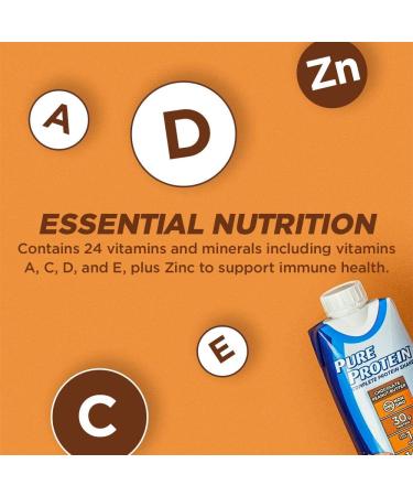 Pure Protein Chocolate Peanut Butter Shake | 30g Protein | Ready-to-Drink Keto-Friendly | Immune Boosting Vitamins | 11oz Bottles - 12 Pack - Buy Online on GoSupps.com