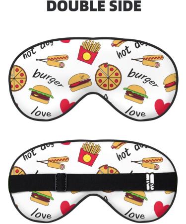 Fast Food Print Sleep Eye Mask | Soft Blindfold with Elastic Strap for Travel & Night Sleeping - Buy Online on GoSupps.com