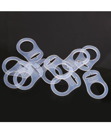 RTYGHJ 10pcs Silicone Button Rings for Pacifier Holders | Dummy Clip Adapters - Clear | International Shipping Available - Buy Online on GoSupps.com