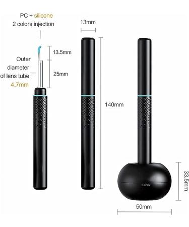 HD Otoscope Camera Ear Wax Removal Kit - Health Care Ear Cleaner Tools for Adults and Children (Black) - Buy Online on GoSupps.com