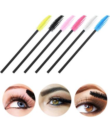 guohanfsh 50Pcs Eyelash Mascara Wands Disposable Makeup Brushes Eyebrow Applicator Cosmetic Tool Black + Rose Red - Buy Online on GoSupps.com