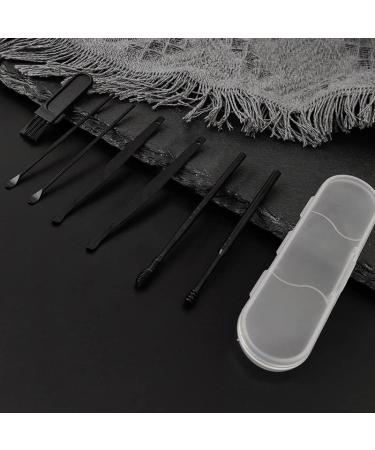 7 Pcs Ear Pick Earwax Removal Kit - Upmore Ear Cleansing Tool Set with Storage Box and Cleaning Brush - Matte Black - Buy Online on GoSupps.com