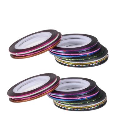 FRCOLOR 30 Rolls Decorative Tape Striping Tape Line Manicure Striping Tape Nail Art Striping Tape Nail Art Decoration Stickers With Adhesive Accessories