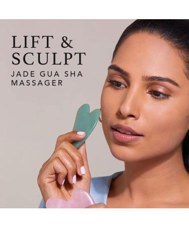 RAS LUXURY OILS Jade Gua Sha Face Lifting Massager - Sculpt Jaw Reduce Puffiness & Wrinkles Spa Acupuncture Tool - Relax Face Muscles - Buy Online on GoSupps.com
