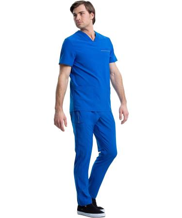 Cherokee iFlex Men's Scrubs Top V-Neck CK661 - Medium Royal Blue - Buy Online on GoSupps.com