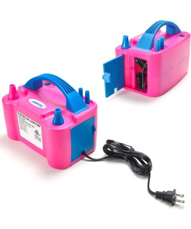 AGPTEK Electric Air Balloon Pump 110V 600W - Rose Red Dual Nozzle Inflator/Blower for Party Decoration - Buy Online on GoSupps.com