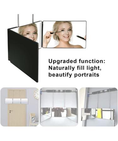 DQinLit Rechargeable Barber Mirror Light with LED Lights - 3 Way Self Hair Cutting System for Shaving, Grooming, and Makeup - Buy Online on GoSupps.com