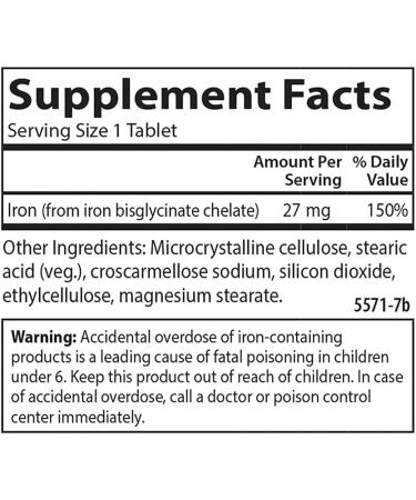 Carlson - Chelated Iron 27 mg Superior Absorption Blood Health Energy Utilization & Optimal Wellness 100 Tablets - Buy Online on GoSupps.com
