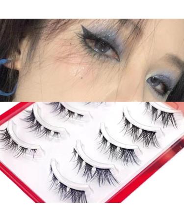 Okdeals 5 Pairs Cat Eye Fox Lashes - 3D Natural Look & Fluffy Anime Cosplay Extensions for Manga | Curled Winged Lashes - Buy Online on GoSupps.com