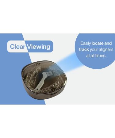 Transparent Aligner Case with Vent Holes | Brush & Magnetic Closure for Invisalign Retainers Night Guards & Dentures - International Shipping Available - Buy Online on GoSupps.com