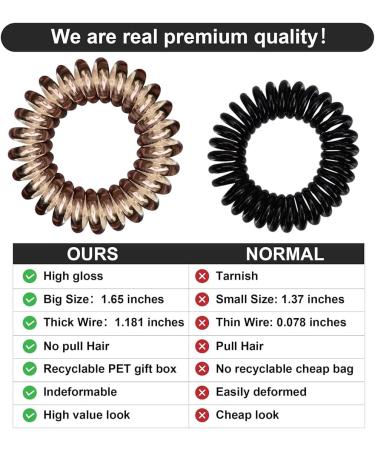 Set of 12 Spiral Hair Ties in 4 Colours Phone Cord Design Ponytail Holder or Hair Band Elastic Hair Bands for Women and Girls - Buy Online on GoSupps.com