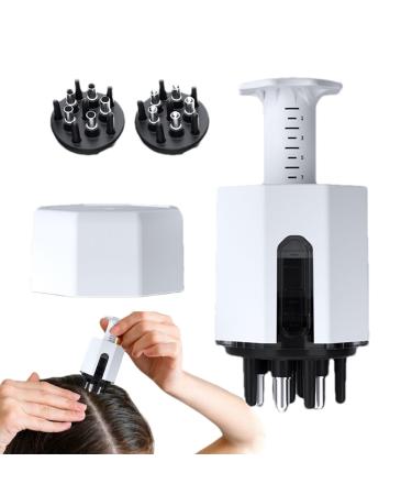 Getewily hair oil applicator scalp oil applicator scalp-head-fluid comb root ridge applicator bottle portable head massage device head-head skin massage brush for at home and on the go past + liquid head white version