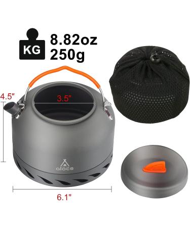Alocs 1.3L Camping Kettle with Heat Exchanger - Portable Aluminum Tea Kettle for Outdoor Hiking and Picnic - Buy Online on GoSupps.com