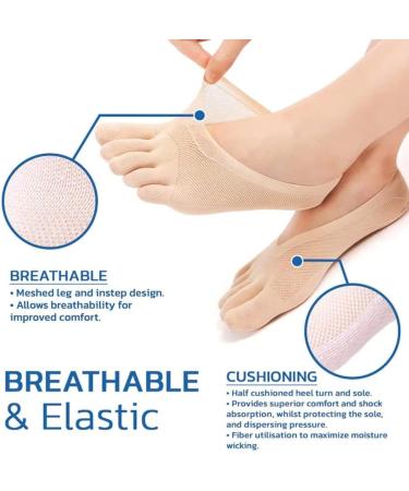 Orthoes Bunion Relief Socks for Women - Projoint Antibunions Health Socks (Flesh-Colored, 5 Pairs) - Buy Online on GoSupps.com