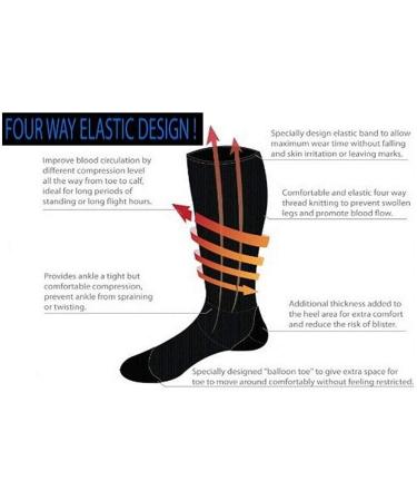 High-Quality Unisex Sport Compression Knee High Socks for Running Travel & Recovery - Blue/White - Large/XL - Buy Online on GoSupps.com