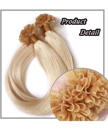 Pre Bonded Hair Extensions Real Human Hair 200S Strands U Tip Hair Extension Keratin Remy Hair Straight Natural Long Nail Full Head (16inch 16inch 100g #613 Bleach Blonde) - Buy Online on GoSupps.com