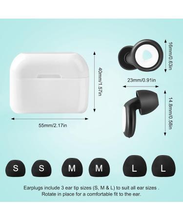 Quiet Reusable Silicone Ear Plugs with 6 Tips + Ear Plug Box - Ideal for Sleeping, Work, Study, Travel - Black/White - Buy Online on GoSupps.com