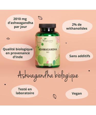 ORGANIC Ashwagandha | Extra Strength: 2010 mg per Serving | 180 Vegan Capsules | Premium Quality: No Additives & Standardized in Withanolides | Vegavero  - Buy Online on GoSupps.com