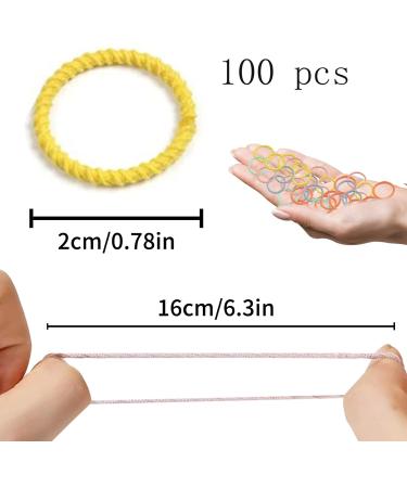 100Pcs Candy Color Elastic Hair Bands for Women Girls Kids - Seamless Ponytail Holders Hair Accessories - Buy Online on GoSupps.com