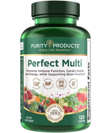 Purity Products Perfect Multi - Multivitamin Packed with Vitamins, Minerals and Phytonutrients - 60 Breakthrough Nutrients - Support for Healthy Immunity, Normal Energy Levels - 120 Capsules (1)
