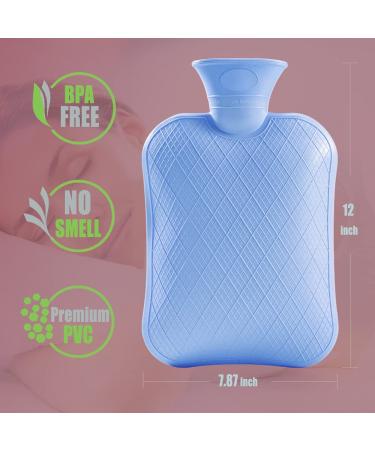FORICOM Hot Water Bottle with Soft Cover - 2.0L Large Classic BPA Free Hot Water Bag for Neck, Shoulder Pain, Hand & Feet Warmer | Menstrual Cramps Relief - Hot Compress and Cold Therapy | Sky Blue - Buy Online on GoSupps.com