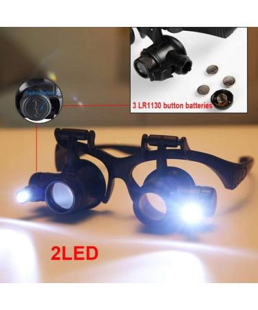 Magnifying Glass Head-Mounted with Light Bracket Magnifier with 2 LEDs Professional Jeweler 's Loupe Light are Interchangeable 8 Replaceable Lenses 2.5X 4X 6X 8X 10X - Buy Online on GoSupps.com