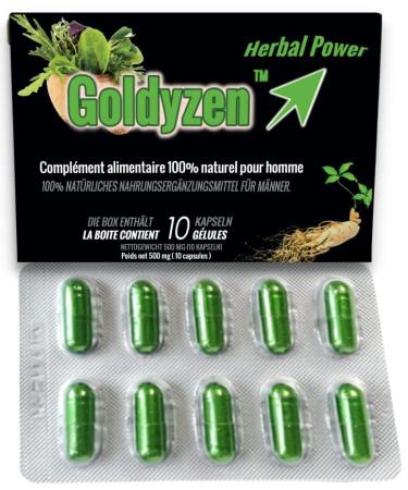 Goldyzen Herbal Power - Compl ments alimentaires base de plantes pour hommes Au complexe de Ginseng- Augmentation de la nergie performance