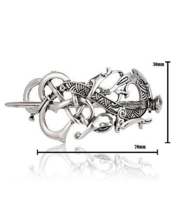FRCOLOR Celtic Knot Hair Clip - Silver Retro Viking Hairpin for Women & Girls | Stylish Hair Accessories - Buy Online on GoSupps.com