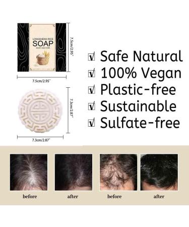 2Pcs Hair Shampoo Bar Handmade Rice Soap Shampoo Water Anti-Hair Loss Rice Shampoo Bar Solid Shampoo Soap for Dry and Damaged Hair Restore Hair Softness - Buy Online on GoSupps.com