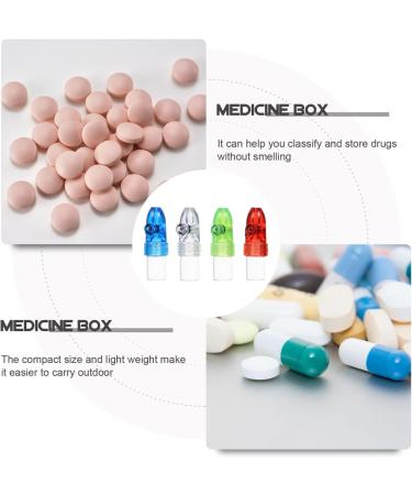 Beaupretty Portable Medicine Case Glass Pi ll Organizer 4pcs 53mm Trip Travel Outdoor Medication Bottles Mini Empty Vials Carry Storage Container Glass Mini Tablet Holder Box A Assorted Color 1 5.30X2.00X1.60CM - Buy Online on GoSupps.com